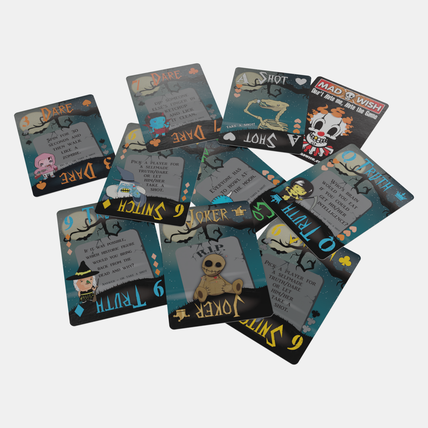 MadWish Halloween Playing Cards - Party Game